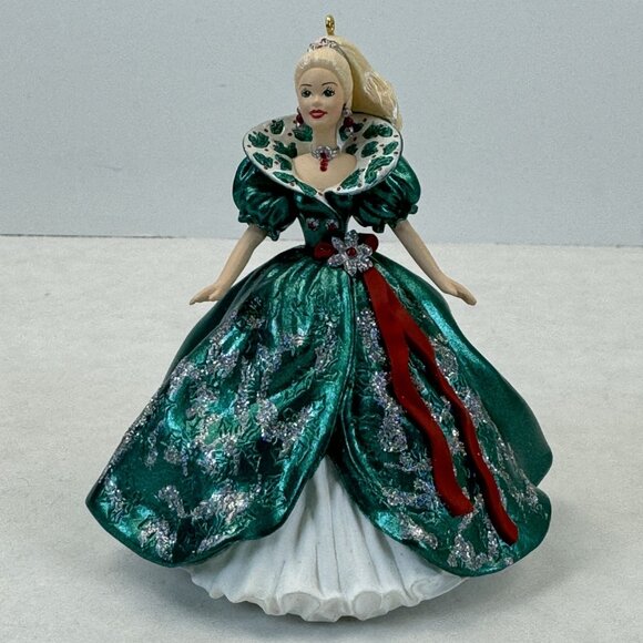 Vintage Hallmark 1995 Holiday Barbie Collectors Series Keepsake Ornament Green - Picture 1 of 16
